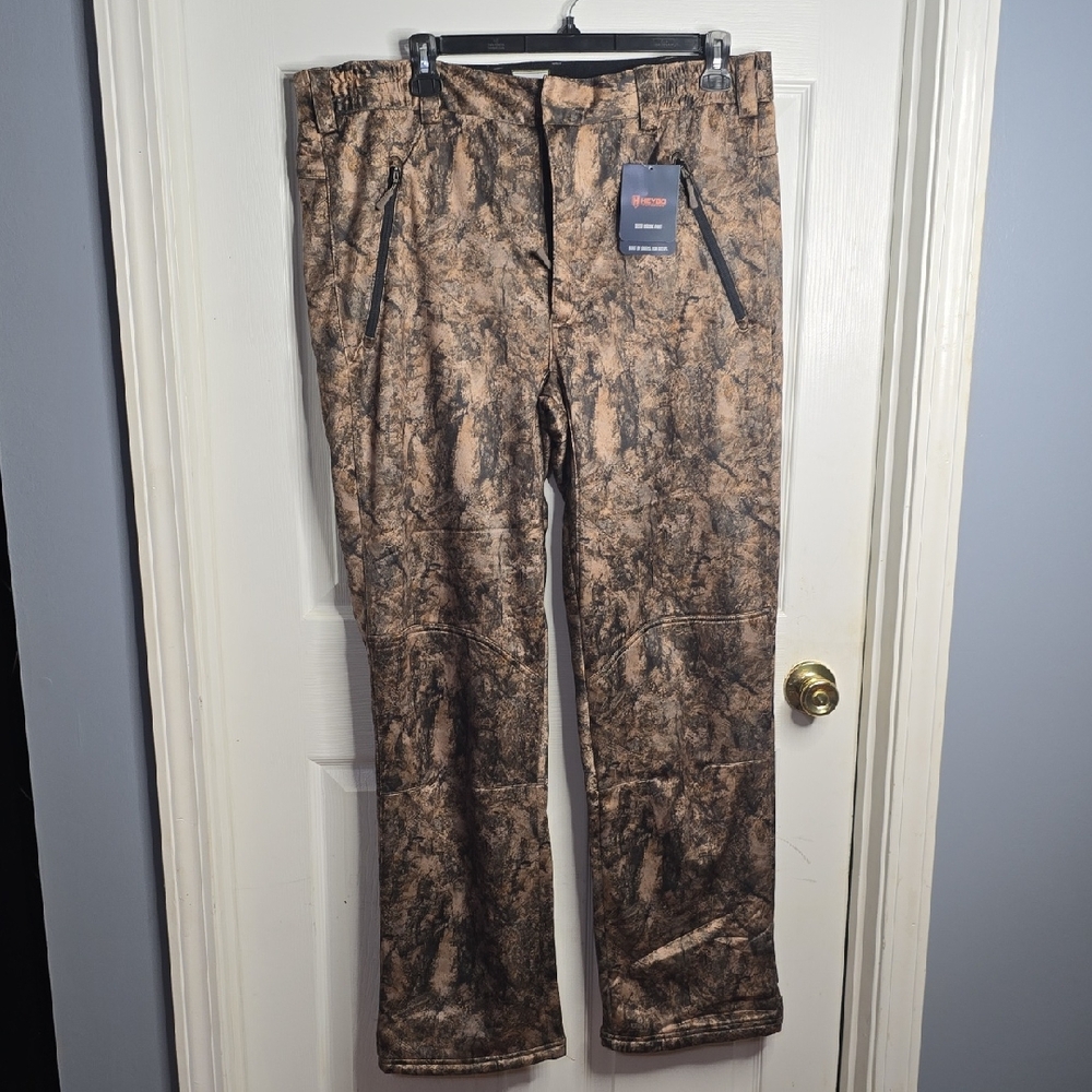 Men's Brown Camo Cargo Pants with Zip Pockets